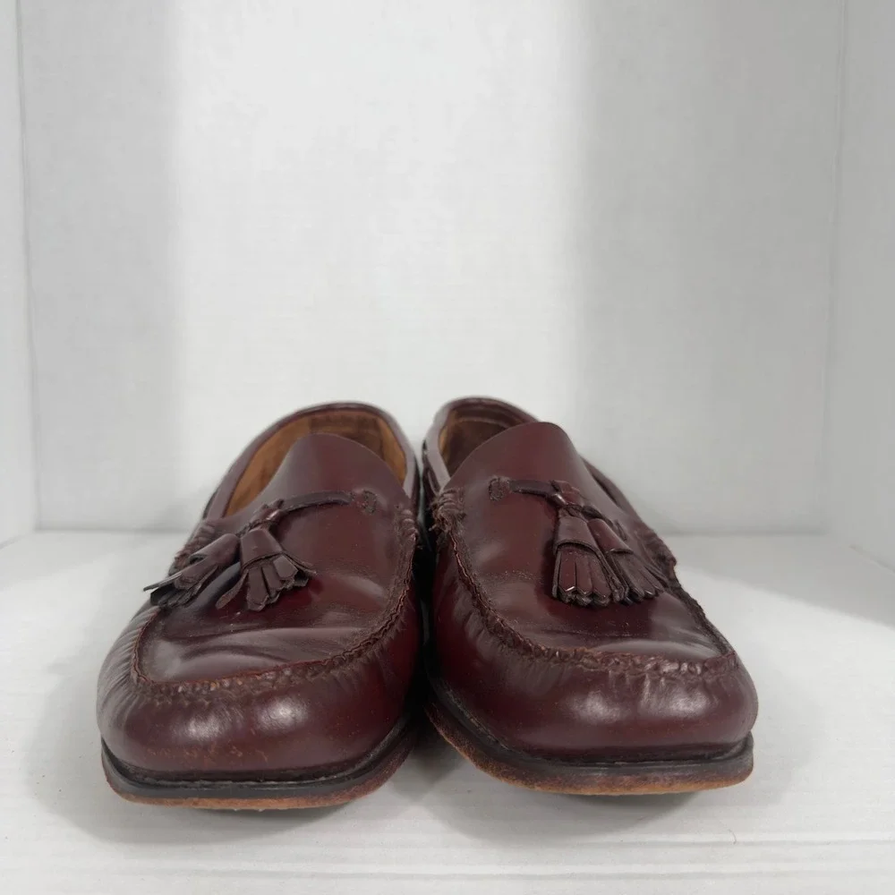 G.H. Bass Wilton Tassel Loafers Mens 8 Burgundy Leather Preppy Dress Shoes